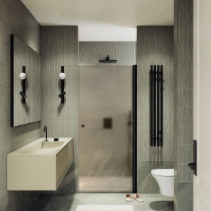 Душевая дверь в нишу Maybah Glass на монопетле 80х198 MGD-805-6 Бронза матовая