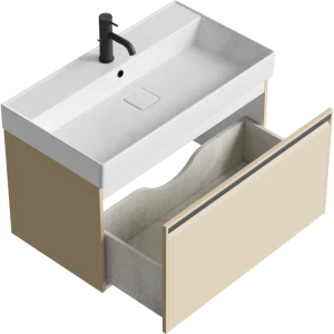 Тумба под раковину Aqwella Pure 81 с одним ящиком, капучино светлый