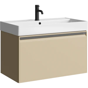 Тумба под раковину Aqwella Pure 81 с одним ящиком, капучино светлый