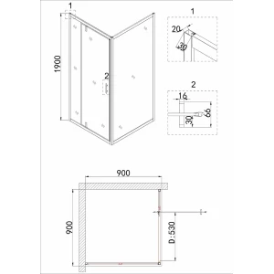 Душевое ограждение Niagara Nova NG-0290-08ВLACK 90х90