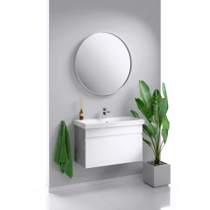 Подвесная тумба под раковину Aqwella Smart 80 бетон светлый