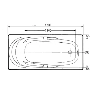 Чугунная ванна Jacob Delafon Adagio 170x80 E2910 с отверстиями для ручек