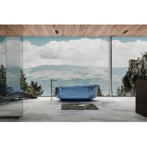 Прозрачная ванна ABBER Kristall AT9706Saphir 170х80 синяя