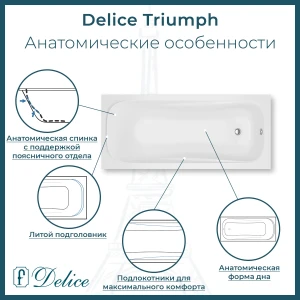 Ванна из литьевого мрамора Delice Triumph 170х75 глянцевая DLR330011-G