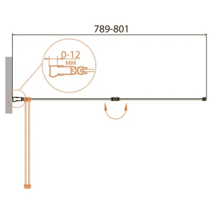 Шторка на ванну Cezares Relax V 2 80x140 стекло прозрачное