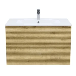 Тумба с раковиной IDDIS Bild 80 подвесная, дуб светлый BIL80V0i95K