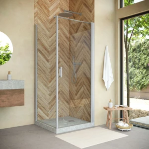 Душевой уголок Vegas-glass EP-FIS NOVO 80 07 01 R, профиль матовый хром, стекло прозрачное