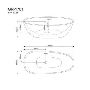 Акриловая ванна Grossman Fly GR-1701 170х80 белая