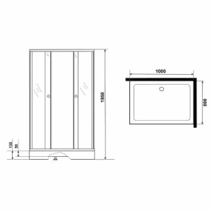 Душевой уголок Niagara Eco NG-018-14Q BLACK 100х80