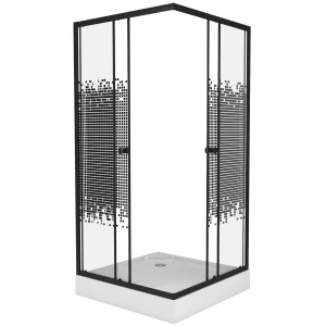 Душевой уголок Niagara Eco NG-008-14Q BLACK 80х80