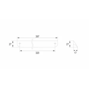 Мебельная ручка CEZARES ECO RS156BL.3/320 (40 см), матовый чёрный