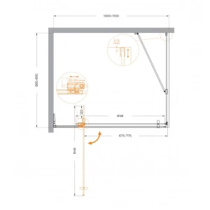 Душевой уголок CEZARES SLIDER-AH-1-90-70/80-C-Cr
