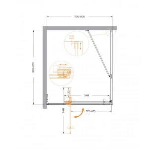 Душевой уголок CEZARES SLIDER-AH-1-90-70/80-C-Cr