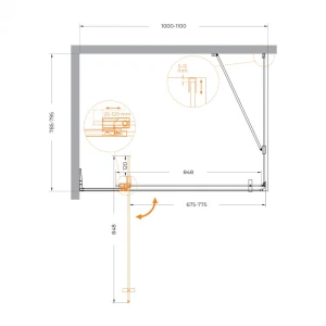 Душевой уголок CEZARES SLIDER-AH-1-90-70/80-C-Cr
