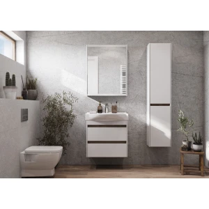 Шкаф-пенал подвесной Акватон Нортон 34 R 1A249403NT01R подвесной, белый глянец/дуб эндгрейн