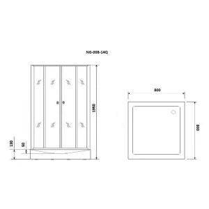 Душевой уголок Niagara Eco NG-008-14Q BLACK 80х80