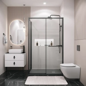 Душевой уголок Grossman Style 120.K33.05.1280.21.00 120х80 черный