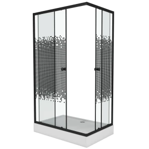 Душевой уголок Niagara Eco NG-018-14Q BLACK 100х80