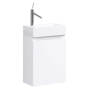 Подвесная тумба под раковину Aqwella Leon-MP 40, белый глянец (петли справа)