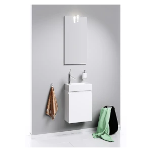 Подвесная тумба под раковину Aqwella Leon-MP 40, белый глянец (петли справа)