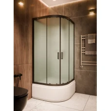 Душевая кабина Frank F409/2 М Black 90x90 Б/К, стекло матовое