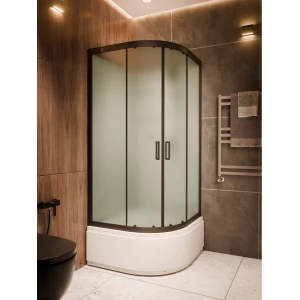 Душевая кабина Frank F409/2 М Black 90x90 Б/К, стекло матовое