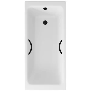 Ванна чугунная Delice Parallel 150х70 с черными матовыми ручками DLR220503RB