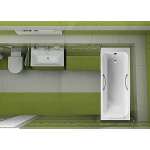 Чугунная ванна Jacob Delafon Parallel 170x70 E2948 с отверстиями для ручек