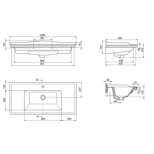 Умывальник мебельный CeraStyle Kapadokya 100