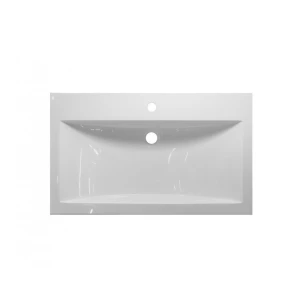 Тумба с раковиной Эстет Monaco Wood 80 1 ящик, белая/дуб рустикальный