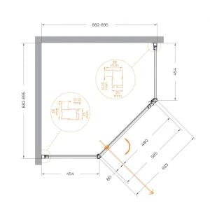 Душевой уголок CEZARES ECO-O-P-1-90-C-Cr