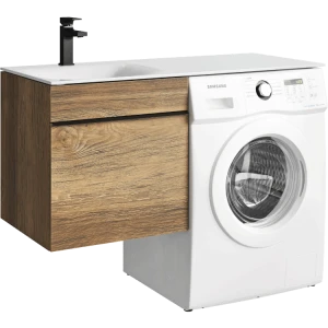 Подвесная тумба под раковину Aqwella Terra 115 под стиральную машину, дуб балтийский L