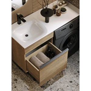 Подвесная тумба под раковину Aqwella Terra 115 под стиральную машину, дуб балтийский L