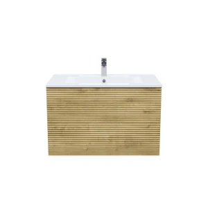 Тумба с раковиной IDDIS Bild 80 подвесная, дуб светлый BIL80V0i95K