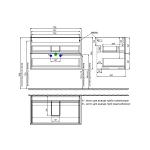 Тумба с раковиной IDDIS Bild 80 подвесная, дуб светлый BIL80V0i95K