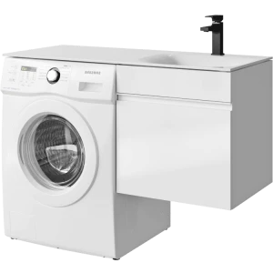 Тумба под раковину Aqwella Duet 115 под стиральную машину с одним ящиком, цвет белый R