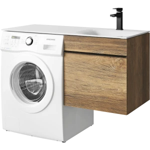 Подвесная тумба под раковину Aqwella Terra 115 под стиральную машину, дуб балтийский R