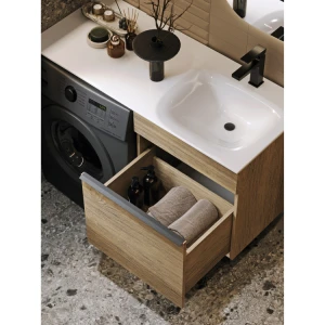 Подвесная тумба под раковину Aqwella Terra 115 под стиральную машину, дуб балтийский R