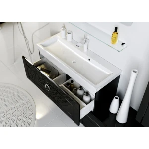 Подвесная тумба под раковину Aqwella Infinity 80 с одним ящиком, белый глянец