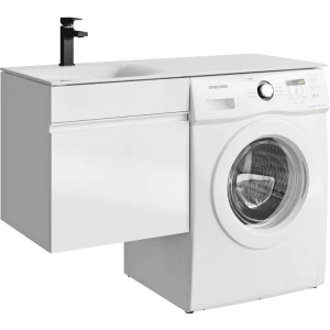 Тумба под раковину Aqwella Duet 115 под стиральную машину с одним ящиком, цвет белый L