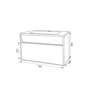 Тумба с раковиной IDDIS Esper 80 подвесная с ящиками, белая ESP80W0i95K
