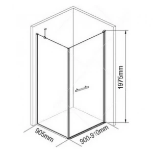 Душевой уголок Maybah Glass на монопетле 90х90 MGY-1318-5 Сатин