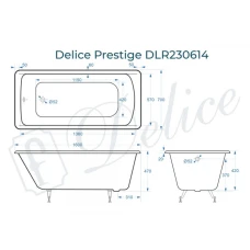 Ванна чугунная Delice Prestige 160х70 DLR230614