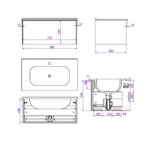 Тумба под раковину La Fenice TERRA Cappuccino 80 бежевая