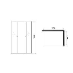 Душевое ограждение Niagara Eco NG-1012-14QBLACK 120х80