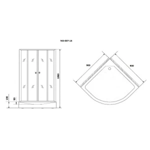 Душевой уголок Niagara Eco NG-007-14BLACK 90х90