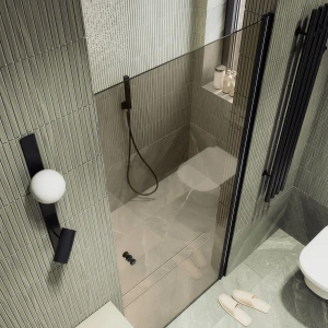 Душевая дверь в нишу Maybah Glass на монопетле 80х198 MGD-804-6 Бронза