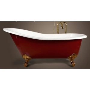 Чугунная ванна Magliezza Gracia Red 170x76 ножки хром