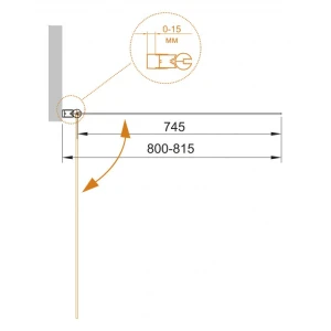 Шторка на ванну Cezares Eco O V 1 80x140 стекло прозрачное
