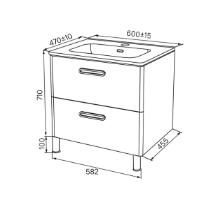 Тумба с раковиной Iddis Brick 60 белая BRI60WFi95K